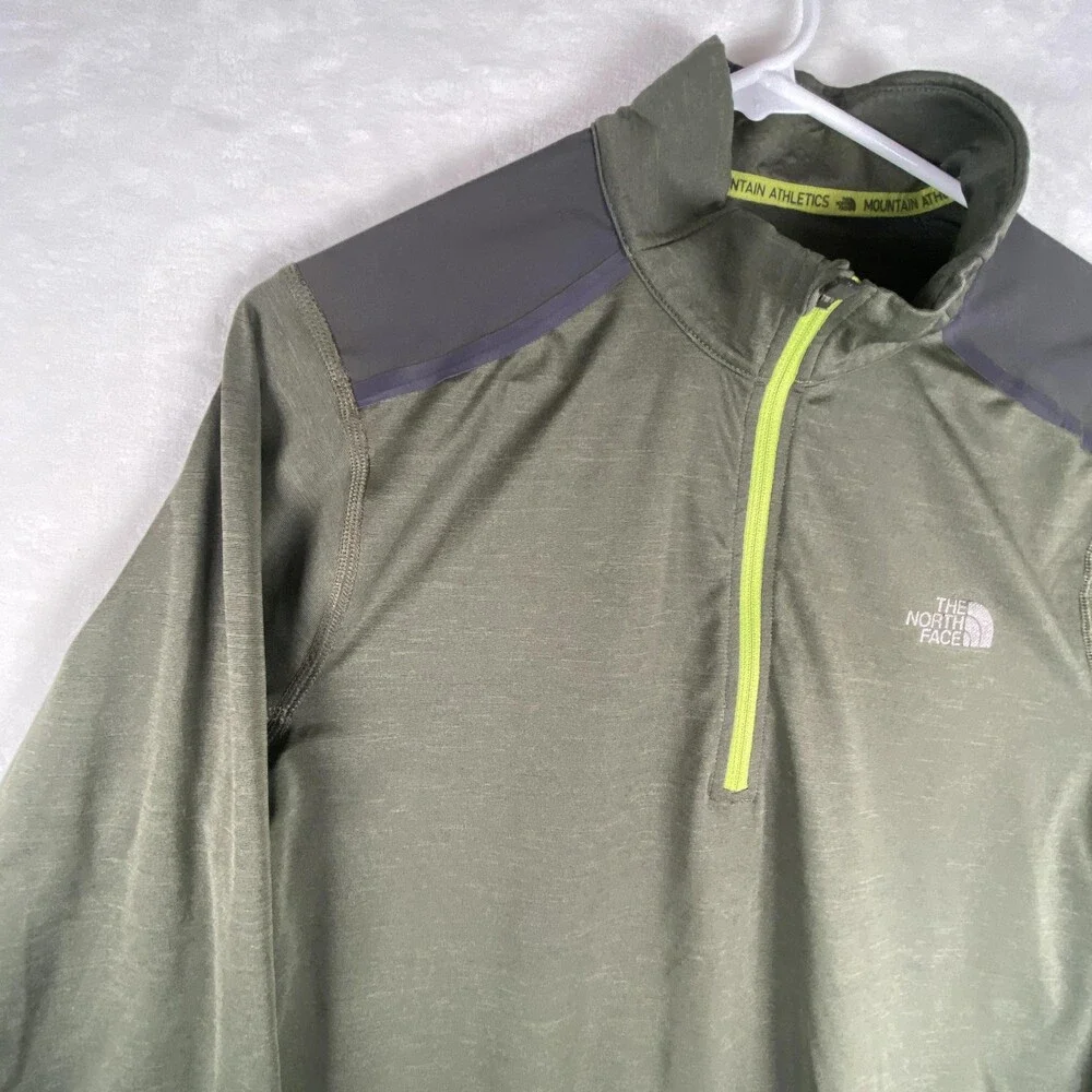 The North Face Pullover Mens Small Green FlashDry-XD Mountain Athletics 1/4 Zip